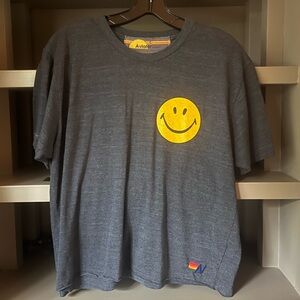 Aviator Nation Smiley Cropped Shortsleeved Boyfriend Tee